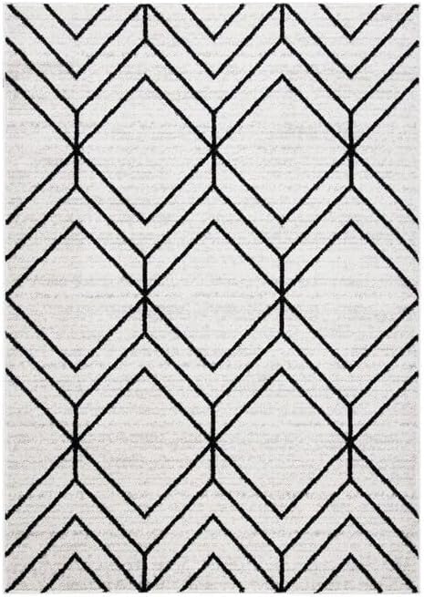 SAFAVIEH Adirondack Collection Accent Rug - 3' x 5', Light Grey & Black, Modern Geometric Design, Non-Shedding & Easy Care, Ideal for High Traffic Areas in Entryway, Living Room, Bedroom (ADR241F)