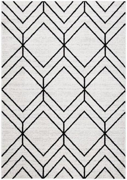 SAFAVIEH Adirondack Collection Accent Rug - 3' x 5', Light Grey & Black, Modern Geometric Design, Non-Shedding & Easy Care, Ideal for High Traffic Areas in Entryway, Living Room, Bedroom (ADR241F)