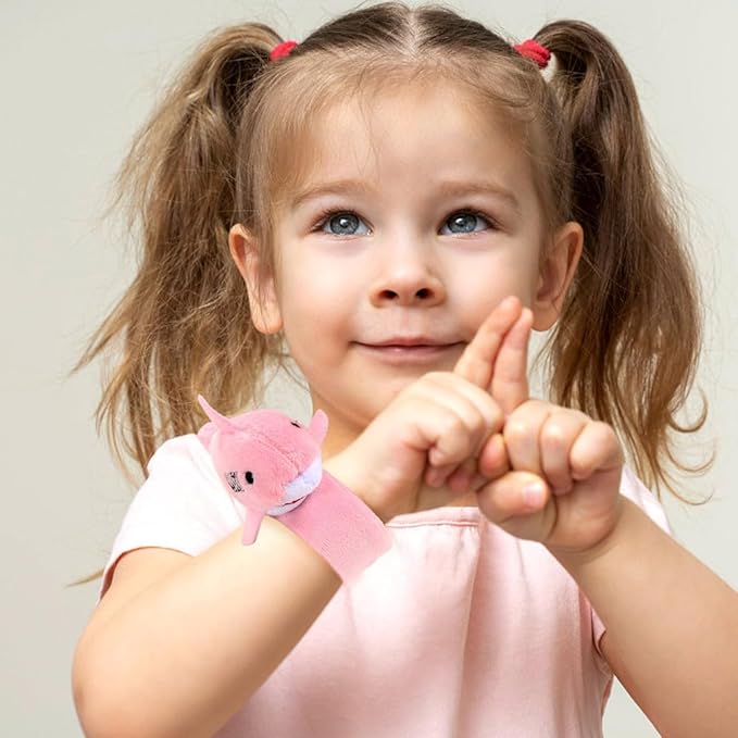 Abaodam Adultos 3pcs Plush Ring Slap Rings Slap Bracelet Animals Party Bracelets Slap Bracelet Stuffed Animal Slap Bracelets Kids Party Favors Plush Kids aldult pp Cotton