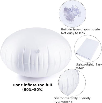 2 PCS Pod Chair Replacement for Kids,Swing Hammock Pod Replacement Cushions, 27.5 Inch Swing Hammock Pod Chair Thickened, PVS Inflatable Cushions (White)