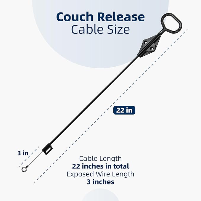 Ximoon Recliner Cables Pull Handle Compatible with Laz boy Sectional Sofa, 22 inch Recliner Cable D Ring Counch Release Cables for Lazyboy Recliner Replacement Parts