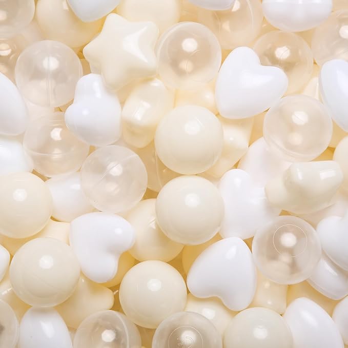 GOGOSO Ball Pit Balls,Plastics Balls for Ball Pit, Stars Hearts Shape for PastelBall for Toddlers Kids