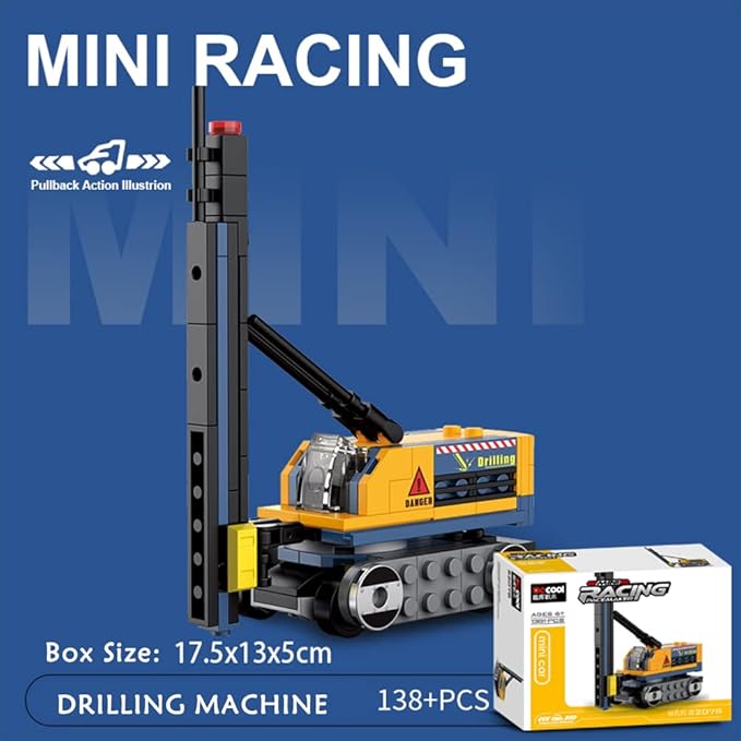 Engineering Cars Building Brick Sets, 3D Assembly Cars for Boys, Pull Back Car Building Blocks, Building Block Car Toys for Kids Age 6 7 8 9 10, 530 Pieces