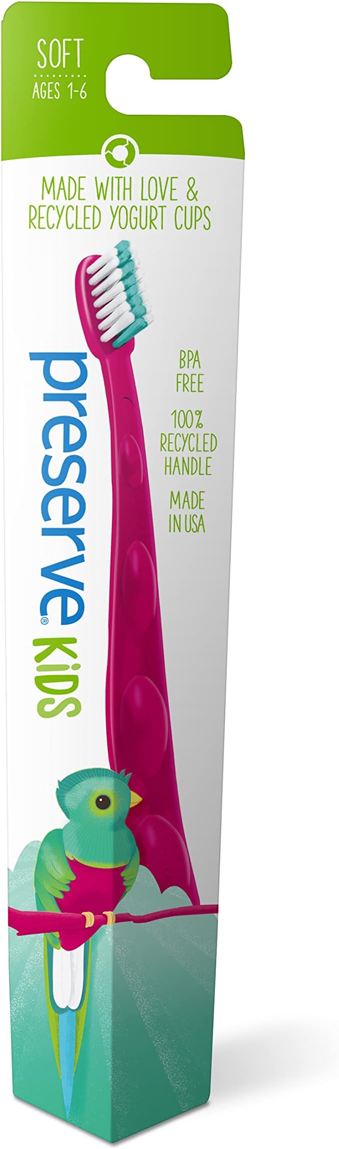 Preserve Kids Toothbrush, Soft Bristles, (Pack of 6)