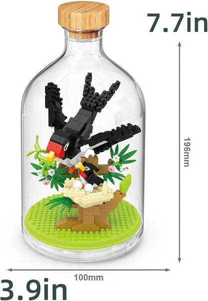 Thcbme Bird Animals Building Block Toy Set, Parrot, Swallow, Eagle, Creative Set To Build And Display, Compatible With Lego 6254100 Building Accessory, Great Gift For Kids With Ages 6+(Swallow 365pcs)