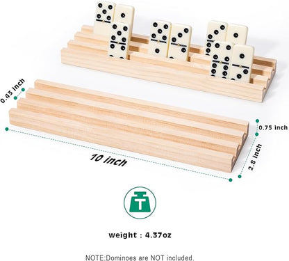 Domino Racks Trays Set of 8 - Mexican Train Dominoes Accessories - Domino Holders Organizer for Mexican Train Chickenfoot and Other Domino Games