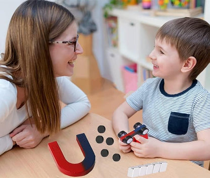 Junior Science Magnet Set for Education Science Experiment Tools Icluding Bar/U-Shaped/Iron Oxide Rest/Plate with Nickel