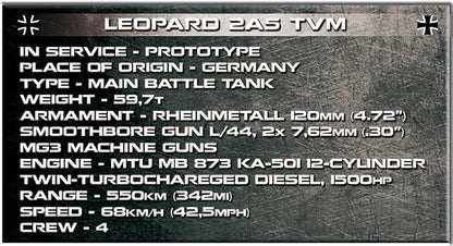 COBI Armed Forces Leopard 2A5 TVM German prototype tank