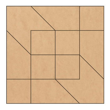 Unfinished Barn Quilt Square Wooden Sign, Country Decor Canvas Quilts Blocks (6 inches, Road to Oklahoma)
