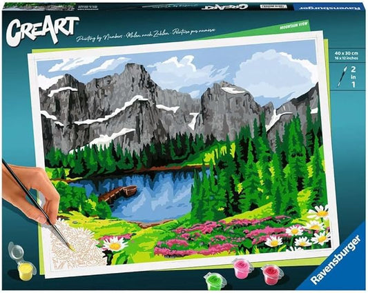 Ravensburger CreArt Mountain View Paint by Numbers Kit for Adults - 20155 - Painting Arts and Crafts for Ages 14 and Up