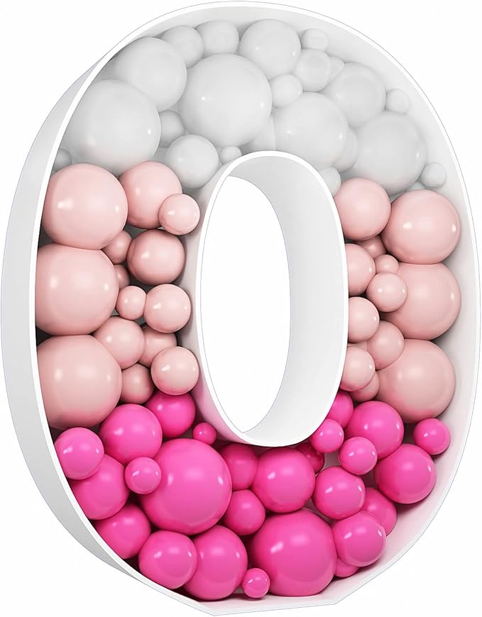 3FT Tall Mosaic Balloon Frame Letters Big Marquee Light Up Letters DIY Kit for Birthday Party Wedding Backdrop Decor Letter O Pre-Cut Foam Board