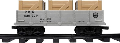 Lionel Battery-Operated Pennsylvania Flyer Freight Toy Train Set with Bluetooth, Locomotive, Train Cars, & Track with Authentic Train Sounds, Lights, & Water Vapor Smoke Effects for Kids 4+