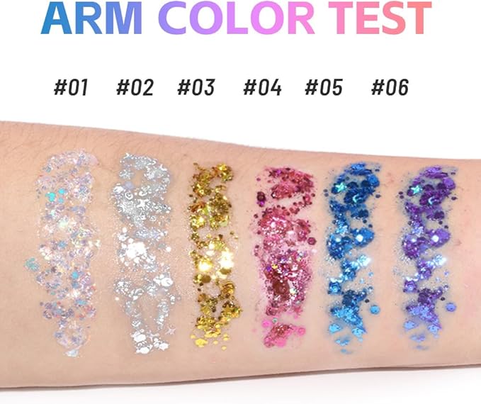 Face Body Glitter Stick,Music Festival Accessories Outfits for Women,Hair Glitter Makeup,Mermaid Chunky Glitter Face Paint,Waterproof Sparkle Face Glitter for Country Concert