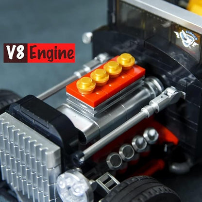 RiceBlock Champion Car Building Toys Gifts for Kids Boys Aged 7-14, Retro Car Building Blocks Sets, 452 Pieces DIY Building Kit Compatible with Lego Sets