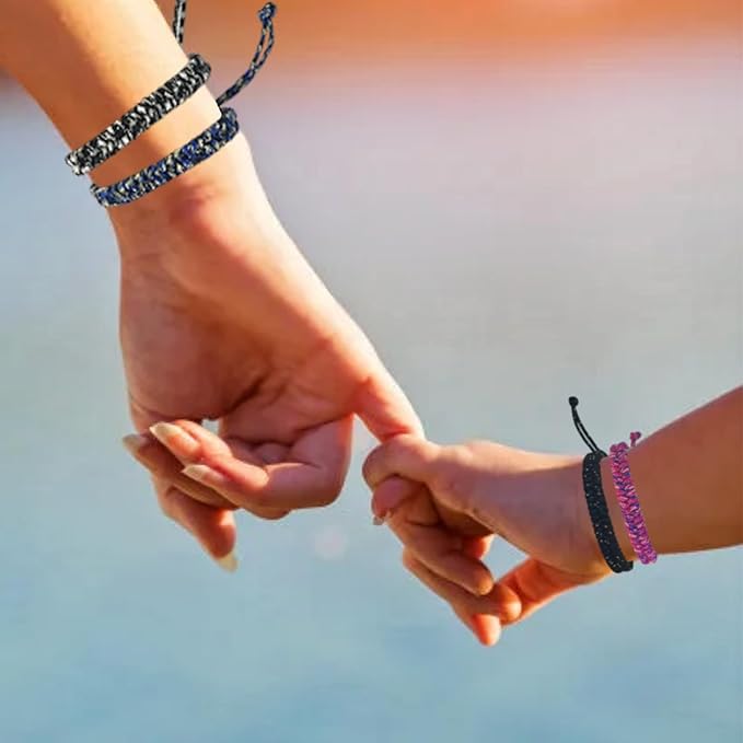 12 pcs Braided Friendship Bracelets for Teen Girls Woven Paracord Bracelets Set Valentines Exchange Gifts Easter Basket Fillers for Teen Teenager Birthday Christmas Party Favors