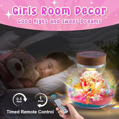 Kenllas Remote Arts and Crafts for Kids, DIY Thickened Glass Unicorn Toys for Girls LED Night Light Up Terrarium Kit Christmas Gifts Toys for Ages 4 5 6 7 8 9 10 11 12 13 Year Old Girls Birthday Gifts