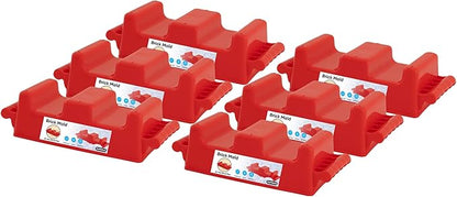 Superio Snow Brick Maker Igloo Fort Crenellated Block Form Outdoor Winter Snow Toys Sand Castle Building Kit for Adults and Kids Sandbox, Beach, Sand Toys (Red, 6)