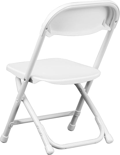 Flash Furniture Timmy Kids Plastic Folding Chairs for Pre-K through Kindergarten, Children's Folding Chairs for Daycare and Events, Set of 10, White