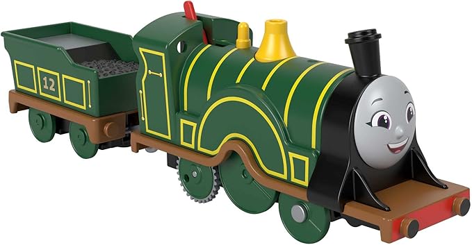 Thomas & Friends Motorized Toy Train Emily Battery-Powered Engine with Tender for Pretend Play Preschool Kids Ages 3+ Years
