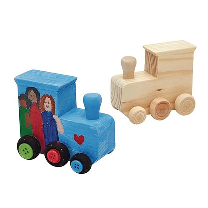 Colorations® Decorate Your Own Wooden Trains, Set of 12, Craft for Kids & Fun Home Activities, Create Unique & Personal Designs, Fun Kids Craft Project, Craft Project for Boys & Girls, Craft & Enjoy!