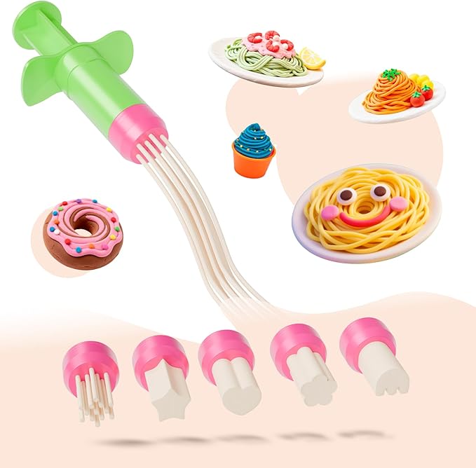 Dough Tools for Kids, 41Pcs Dough Toys Include Play Food Molds - Cupcakes, Ice Cream, Burger, Fries, Noodle, Play Bulk Pack with Roller, Cutters, Scissor, Dough Mat and Storage Bag Gifts (Tools)