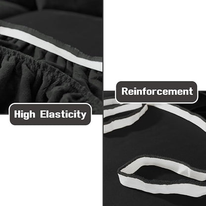 NORTHERN BROTHERS Stretchy Recliner Chair Covers, Velvet Recliner Covers, Lazy Boy Chair Cover (Black, loveseat)