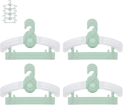 JSF Set of 20pcs Baby Hangers, Baby Hangers for Closet, Durable Non Slip Baby Hangers, 11-14" Baby Hangers for Closet, Green Hanger