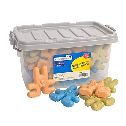 Excellerations Natural Tones Rabbit Blocks - 24 Pieces