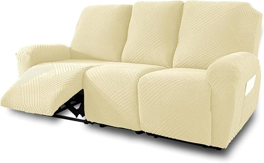 NORTHERN BROTHERS Recliner Sofa Covers 3 Seater - Reclining Sofa Covers Couch Covers for Reclining Couches Reclining Couch Covers, Beige