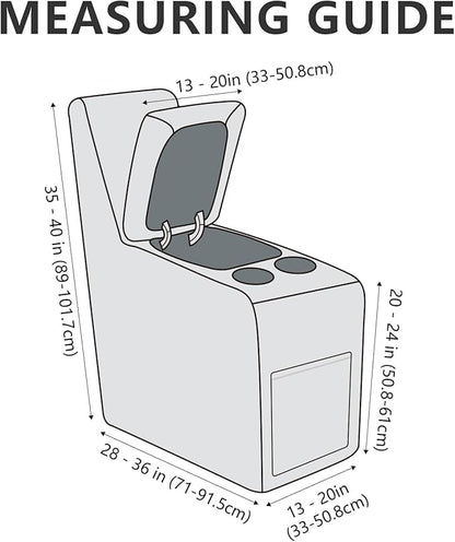 molasofa Leather Like Additional Recliner Console Cover for Reclining Loveseat Covers Stretch Jacquard Middle Console Cover for Recliner Couch and Sofa Dark Black
