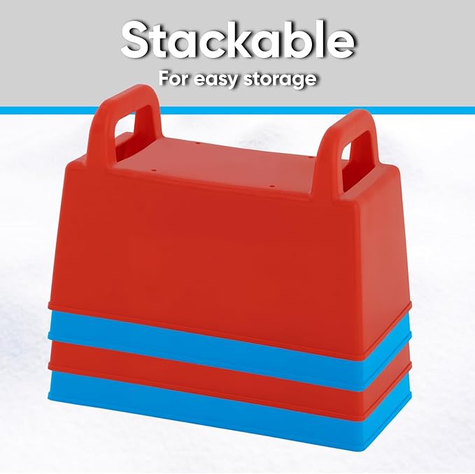 Superio Snow Brick Maker Igloo Fort Block Form Outdoor Winter Snow Toys Sand Castle Building Kit for Adults and Kids Sandbox, Beach, Sand Toys (Red/Blue)