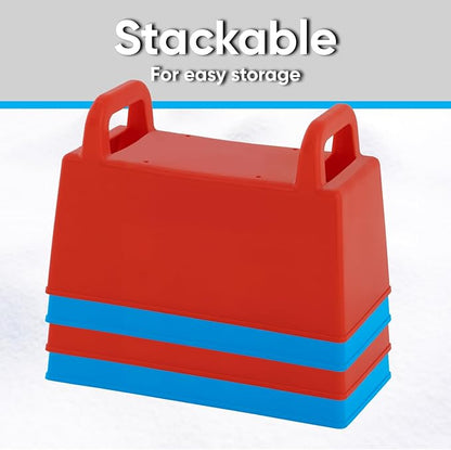 Superio Snow Brick Maker Igloo Fort Block Form Outdoor Winter Snow Toys Sand Castle Building Kit for Adults and Kids Sandbox, Beach, Sand Toys (Red/Blue)