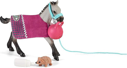Schleich Horse Club Playful Foal Horse Playset - Authentic Toy Figure with Removable Blanket, Bottle, and Ball Accessories, Fun and Imaginative Play for Boys and Girls, Gift for Kids Ages 5+