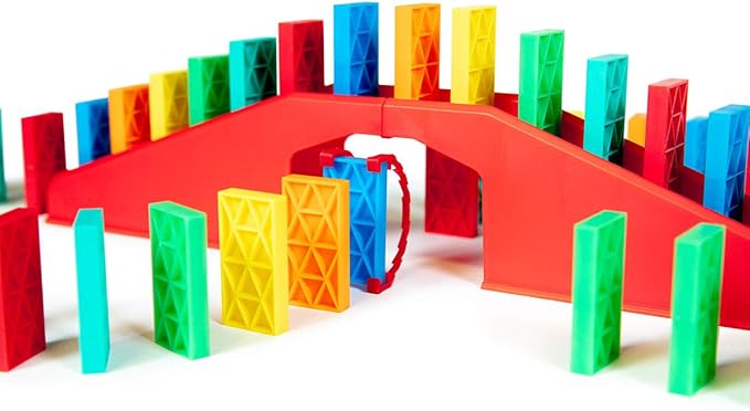 Bulk Dominoes Kinetic Domino Kit | Dominoes Set, STEM STEAM Small Toys, Family Games for Kids, Kids Toys and Games, Building, Toppling, Chain Reaction Sets (68pc)