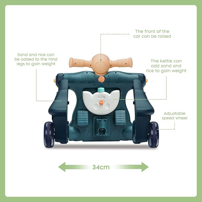 Baby Sit-to-Stand Learning Walker, 3 in 1 Baby Walker for Boys Girls Toddlers, Educational Baby Push Walkers with Entertainment Activity Center, Baby Music Learning Toy Gift for Infant Boys Girls