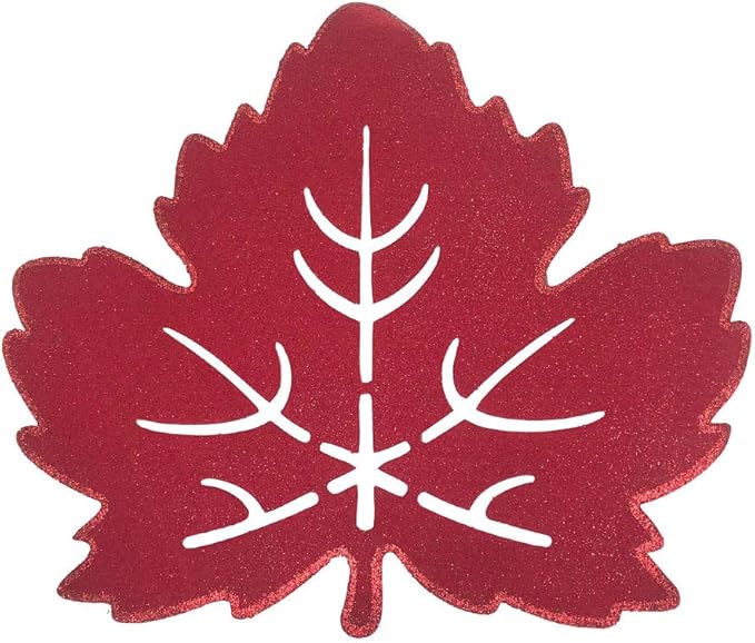 Seasonal Holiday Placemat Felt Shapes - Glitter Cut-Outs for Arts and Crafts or Party Supply Decorations - 4 Piece Set