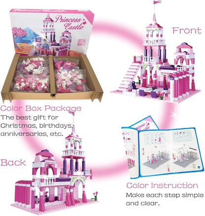 Girls Castle Building Blocks Toys for Girls 361 Pieces Princess Castle Construction Toys Set Building Bricks Toys for Kids Christmas Birthday Gift Education Building Blocks Toys