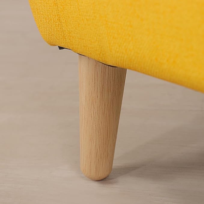 Getifun Single PVC Kids Sofa Chair, Toddler Sofa Couch with Wooden Legs, Children Armchair for Children Gift (Yellow)