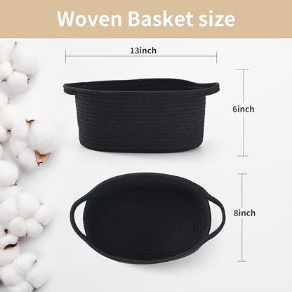 Happyiren Woven Burr Basket with Handles – Perfect for Graduation, Birthdays & Special Occasions, Black Decorative Storage Container for Gifts, Toys, or Essentials