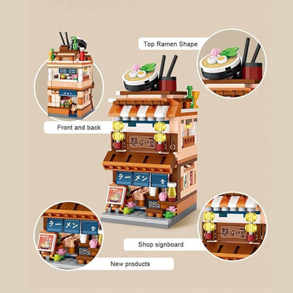 LOZ M6604 Mini Blocks Japanese Street View House Building Block Kit,1608 Pieces MOC Construction Creative Japan Architecture Model Set, Awesome Building Toys Gift for Kids and Adults