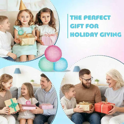 3 Pcs 1.45’’ Textured Stress Balls, Silky Soft Memory Gel Squeeze Balls, Anxiety Stress Relief Fidget Toys for Kids Adults, Warm Series Squishy Fidget Balls Pack