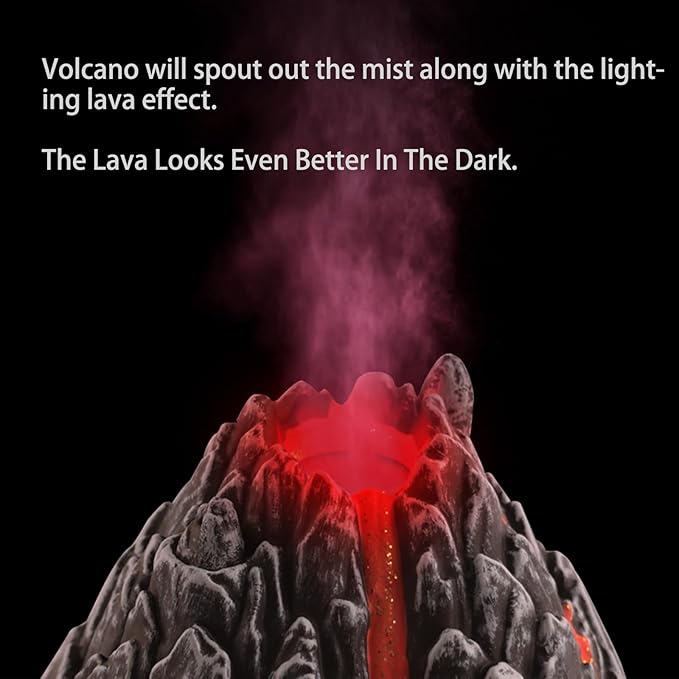 DINOBROS Volcano Toy for Kids 3-5, Mist-spouting Volcano Model with Dinosaur Sounds, Simulated Volcano Gifts for Boys and Girls