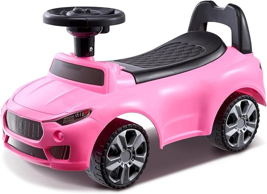 VEVOR Ride On Push Car for Toddlers, Ages 19+ Months, Ride Racer, Sit to Stand Toddler Ride On Toy, Kids Ride On Car with Music Steering, Horn & Under Seat Storage, Ride On Toy for Boys Girls, Pink