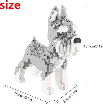 Larcele Dog Micro Building Blocks Pet Mini Building Toy Bricks,880 Pieces KLJM-02 (Schnauzer)