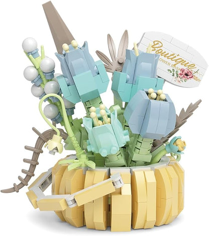 Flowers Succulents 3.6In Building Toy Set, 529 Pcs Botanical Collection for Office Home Decoration Flower Plant Building Blocks Toy, As a Adults, Kids, Girls Idea Gifts