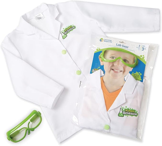 Learning Resources Lab Gear - 2 Pieces, Ages 3+ Toddler Learning Games, Pretend Play Scientist Costume, Lab Gear for Kids, Science for Kids, STEM Games
