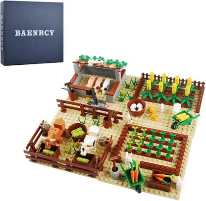 Farm Field Set Building Blocks Plant Animal Crops Building Bricks Kit DIY Building Set Compatible All Major Brands (Animal)