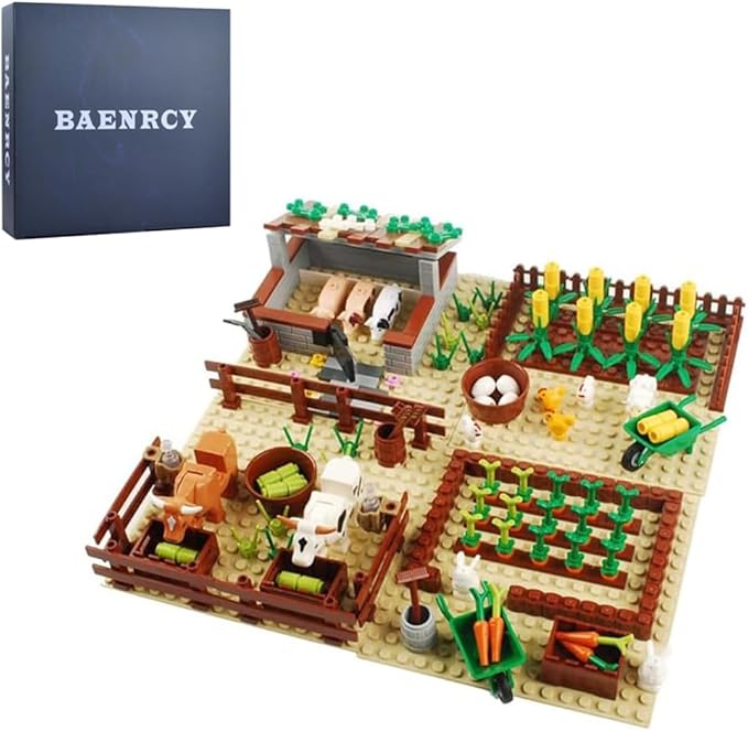 Farm Field Set Building Blocks Plant Animal Crops Building Bricks Kit DIY Building Set Compatible All Major Brands (Animal)