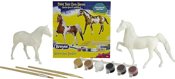 Breyer Horses Paint Your Own Horse - Quarter Horse & Saddlebred Paint & Play | 2 Horse Set | Model #4260