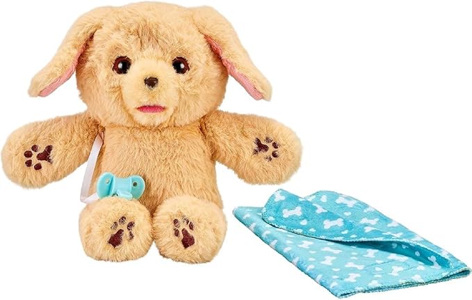 Little Live Pets - Cozy Dozys: Charlie The Puppy | Interactive Plush Toy Dog. 25+ Sounds and Reactions. Magical Eye Movement. Blanket, Pacifier and Batteries Included. for Kids Ages 4+.